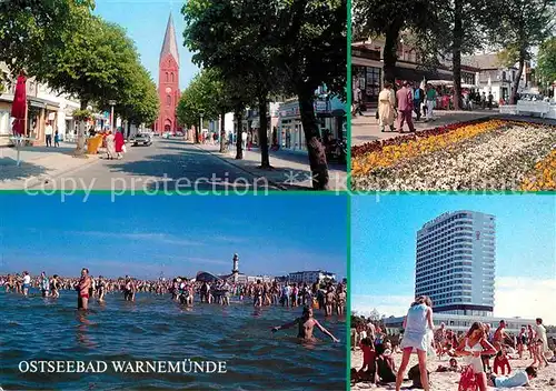 Warnemuende Ostseebad Muehlenstr Promenade Alter Strom Strandpartie Hotel Neptun Kat. Rostock