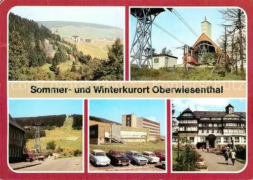 Oberwiesenthal Erzgebirge Panorama Bergstation Fichtelberg Seilschwebebahn FDGB Erholungsheim Am Fichtelberg Gaststaette Am Zechengrund Erholungsheim Aktivist der IG Wismut Kat. Oberwiesenthal