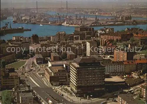 Hamburg Endo Klinik mit Hafen und Koehlbrandbruecke Kat. Hamburg