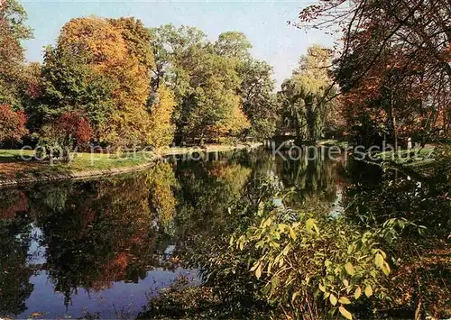 Karl Marx Stadt Schlossteich Wasserspiegelung Herbststimmung Kat. Chemnitz