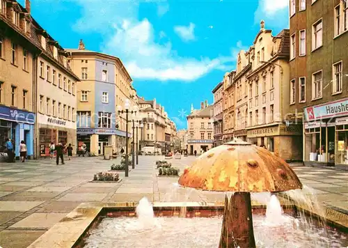 Zeitz Leninstrasse Fussgaengerzone Brunnen Kat. Zeitz