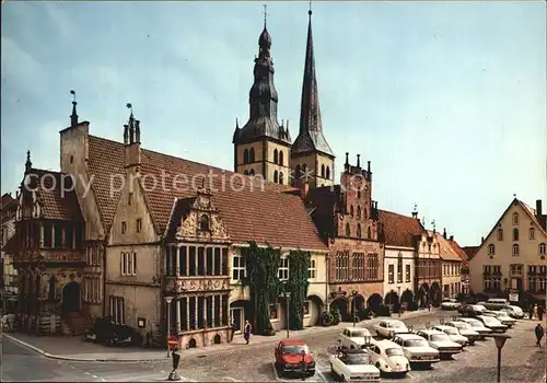 Lemgo Rathaus Erker Ratslaube Kornherrenstube Nikolaikirchtuerme Kat. Lemgo