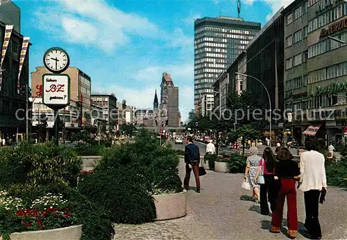 Berlin Tauentzienstrasse mit Europa Center und Kaiser Wilhelm Gedaechtniskirche Kat. Berlin