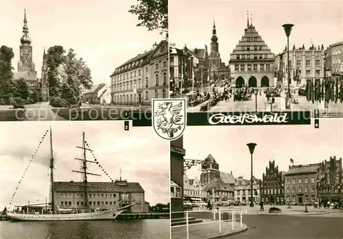 Greifswald Rubenowplatz Seesportschule Segelschulschiff Wilhelm Pieck Rathaus