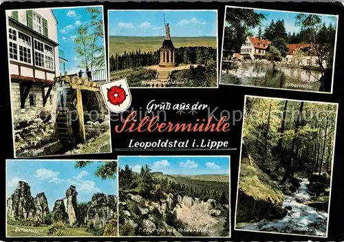 Leopoldstal Lippe Externsteine Silbermuehle Hermanndenkmal Waldhotel Pension Kat. Horn Bad Meinberg