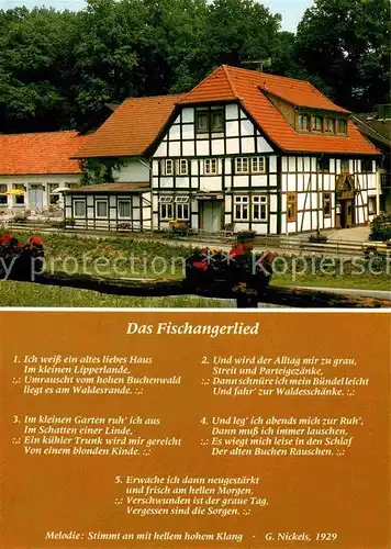 Schieder Schwalenberg Waldrestaurant Fischanger Lied Kat. Schieder Schwalenberg