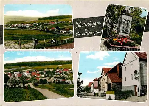 Fuerstenhagen Weserbergland Panoramen Ortsansicht Gedenktafel Kat. Uslar