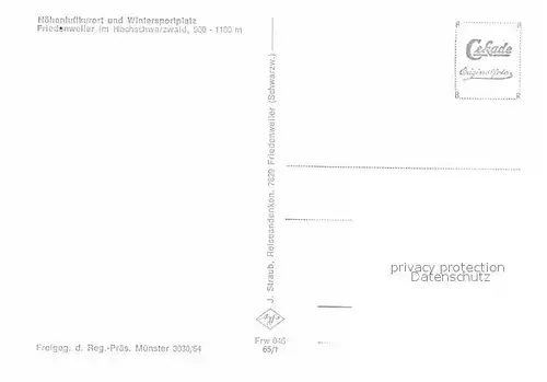 Friedenweiler Hoehenluftkurort Wintersportplatz Kat. Friedenweiler