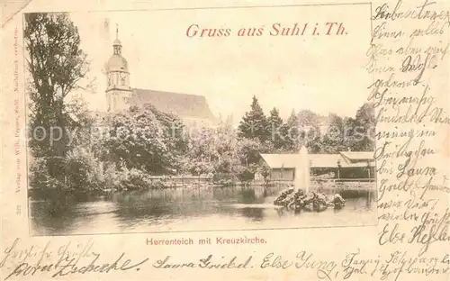 Suhl Thueringer Wald Herrenteich Kreuzkirche Kat. Suhl