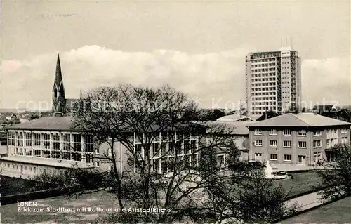 Luenen Stadtbad Rathaus Altstadtkirche Kat. Luenen