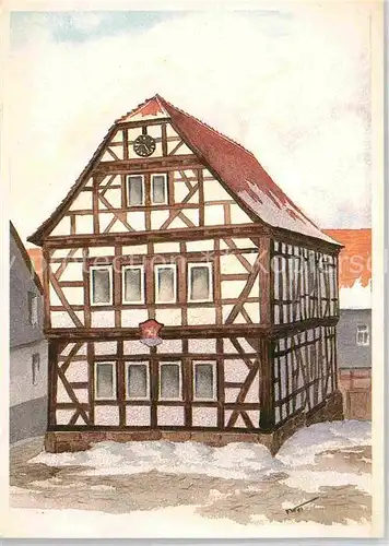 Amoeneburg Rathaus Fachwerk Kat. Amoeneburg