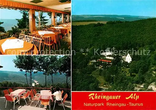 Pressberg Rheingauer Alp Gaststaette Terrasse Kat. Lorch