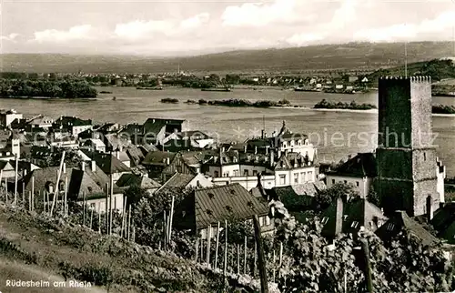 Ruedesheim Rhein Panorama Turm Kat. Ruedesheim am Rhein