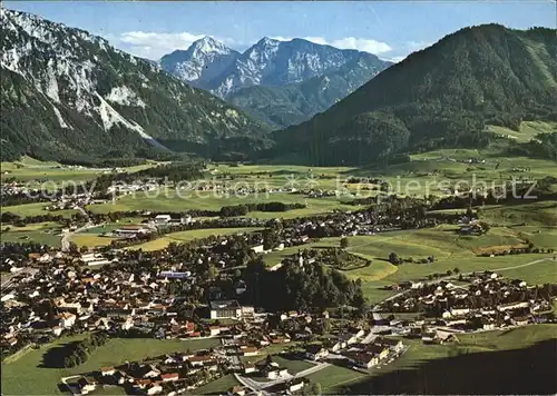 Ruhpolding Fliegeraufnahme mit Sonntagshorn Reifelberge und Unternberg Kat. Ruhpolding