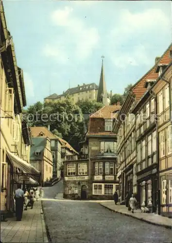 Blankenburg Harz Strassenpartie mit Schloss Kat. Blankenburg