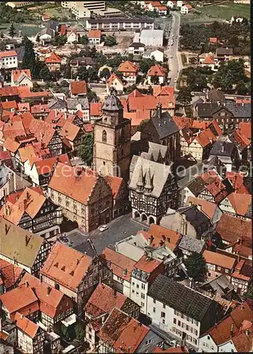 Alsfeld Fliegeraufnahme Rathaus Walpurgiskirche und Weinhaus Kat. Alsfeld