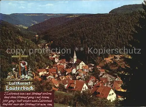 Lauterbach Schwarzwald Blick von der Steinbank  Kat. Lauterbach