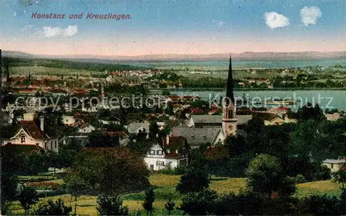 Konstanz Bodensee Kreuzlingen Panorama Kirche Kat. Konstanz