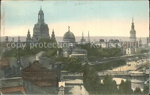 Dresden Frauenkirche Stadtpanorama Elbe Kat. Dresden Elbe