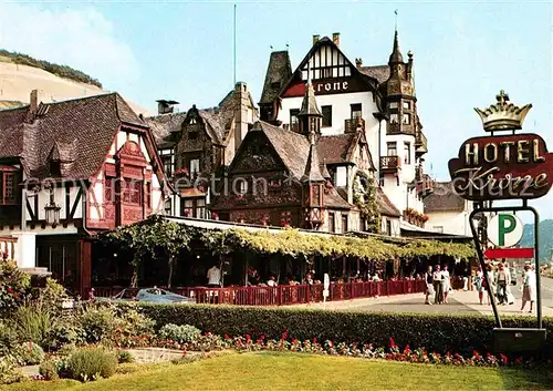 Assmannshausen Rhein Gasthof Krone Kat. Ruedesheim am Rhein