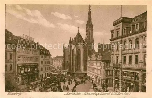 Wuerzburg Marktplatz Marienkapelle Falkenhaus Kat. Wuerzburg