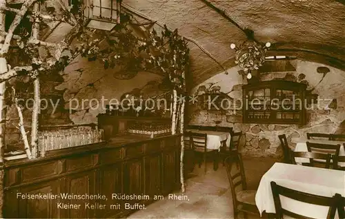 Ruedesheim Rhein Felsenkeller Weinschenke Kleiner Keller Buffet Kat. Ruedesheim am Rhein