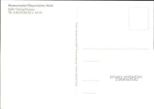 Tittling Museumsdorf Bayerischer Wald Gasthaus Muehlhiasl Kat. Tittling