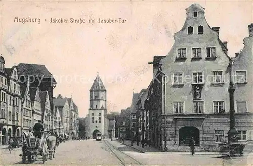 Augsburg Jakober Strasse Tor Sreassenbahn Kat. Augsburg