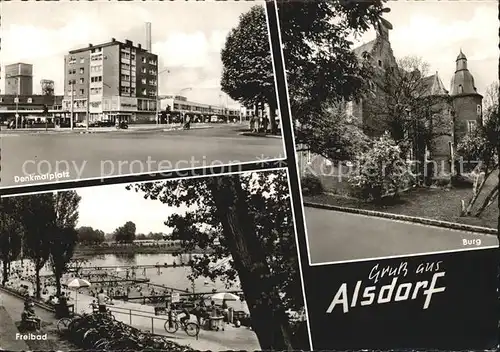 Alsdorf Aachen Denkmalplatz Burg Freibad  Kat. Alsdorf