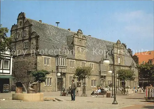 Stadthagen Rathaus mit Brunnen am Markt Kat. Stadthagen