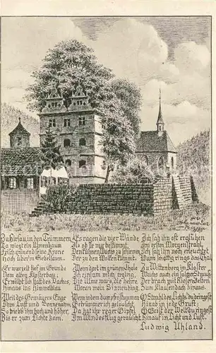 Hirsau Kirche Burg Zu Hirsau in den Truemmern Kat. Calw