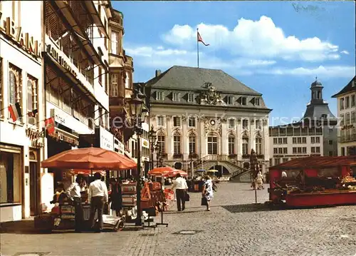 Bonn Rhein Marktplatz mit Rathaus Kat. Bonn