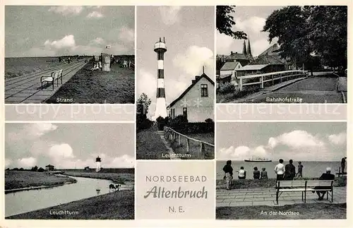 Altenbruch Bahnhof Leuchtturm Nordsee Strand Dampfer Seeterassen Kat. Cuxhaven