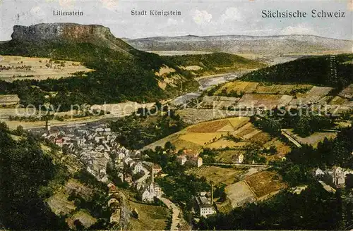 Koenigstein Saechsische Schweiz Lilienstein Kat. Koenigstein Saechsische Schweiz