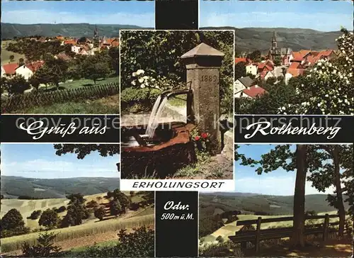 Rothenberg Odenwald Teilansicht Panorama Brunnen  Kat. Rothenberg