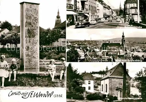 Wendel St Bahnhofstrasse Wendelinuskapelle Gudersberg Maerchenbrunnen Kat. Sankt Wendel