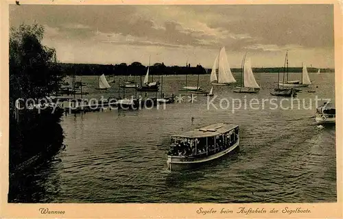 Wannsee Segler Auftakeln der Segelboote Kat. Berlin