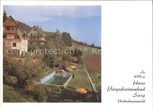 Saig Schwarzwald Haus Bergschwimmbad Kat. Lenzkirch