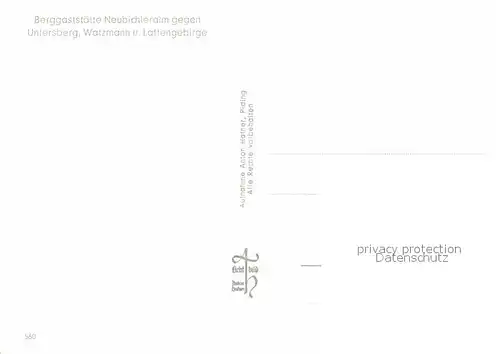 Neubichler Alm Berggaststaette Untersberg Watzmann Lattengebirge Kat. Piding