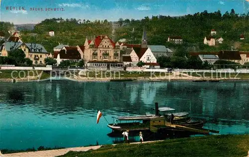 Wehlen Sachsen Stadtansicht  Kat. Wehlen