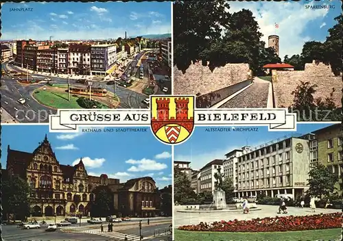 Bielefeld Jaahnplatz Rathaus Stadttheater Atstaedter Kirchplatz Sparrenburg Kat. Bielefeld