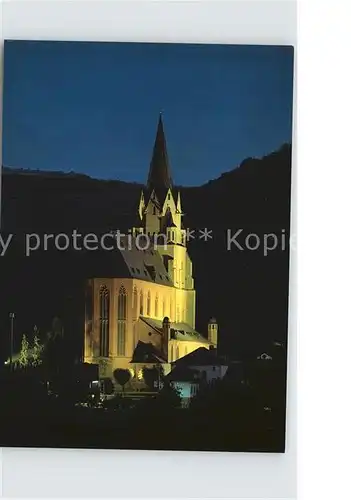 Oberwesel Rhein Liebfrauenkirche bei Nacht Kat. Oberwesel am Rhein