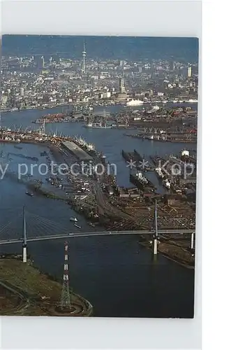 Hamburg Koehlbrandbruecke Fliegeraufnahme Kat. Hamburg