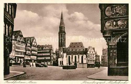 Frankfurt Main Roemerberg mit Nicolaikirche Kat. Frankfurt am Main