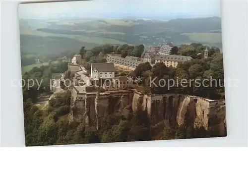 Koenigstein Saechsische Schweiz Fliegeraufnahme Festung Kat. Koenigstein Saechsische Schweiz