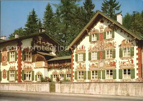 Oberammergau Passionsspielort Haensl und Gretl Heim Fresken Kat. Oberammergau