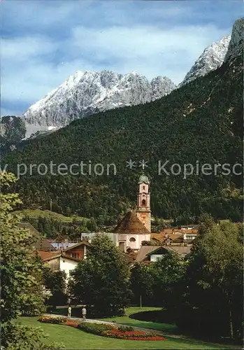 Mittenwald Bayern Kurpark Kirche Karwendel Kat. Mittenwald