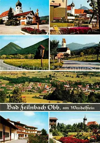 Bad Feilnbach Kirche mit Wegweiser Dorfkirche Lippertskirchen Panorama Sonnenhof Kurpark Kat. Bad Feilnbach