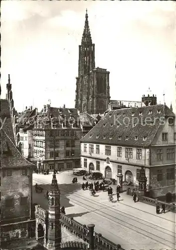 Strasbourg Alsace Pont au Corbeau et la Cathedrale Kat. Strasbourg