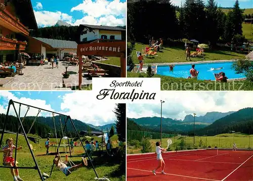 Seiser Alm Sporthotel Floralpina Tennis Freibad Kat. Seis am Schlern Kastelruth Suedtirol